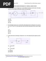 Mock Test 1: Time Domain Performance of I-Order & Ii-Order Systems