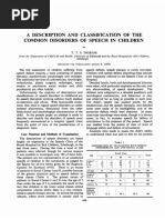 A Description and Classification of The Common Disorders of Speech in Children