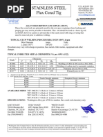 Stainless Steel Flux Cored Tig: Alloy Description and Application