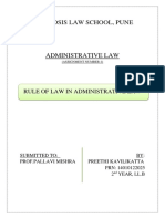 Symbiosis Law School, Pune: Rule of Law in Administrative Law