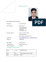 Curriculum Vitae: Mmalik@jmi - Ac.in