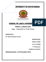 Immunities of Trade Unions Assignment