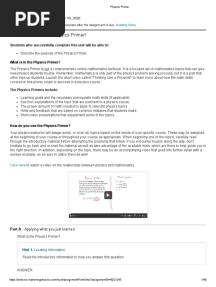 Physics Primer - Homework - 1