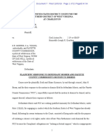 Plaintiff's Response To The Motion To Dismiss by Defendants Morris and The Fayette County Comm'n. in The Sizemore Fourth Amendment Case