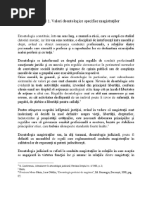 Valori Deontologice Specifice Magistraţilor