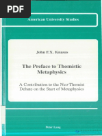 John F.X. Knasas-The Preface To Thomistic Metaphysics - A Contribution To The Neo Thomist Debate On The Start of Metaphysics-Peter Lang (1991) PDF