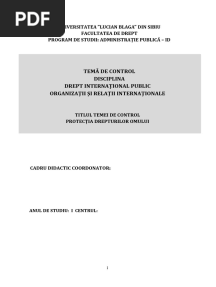 Referat - Protectia Drepturilor Omului