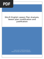 Analysis Modified Lesson Plan and Justification Assignment 2 Final - 17435895 Mayada Allouche