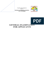 General Examination For Applicants: City of Ozamiz