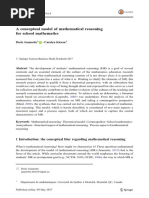 A Conceptual Model of Mathematical Reasoning For School Mathematics