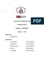 Course Title: Strategy Planning Assignment No: 3 Program: BSCM-BSAF Section: F-17