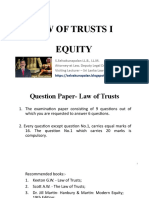 Law of Trusts I Equity