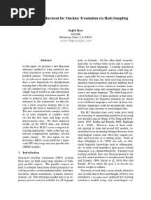 Scalable Decipherment For Machine Translation Via Hash Sampling PDF