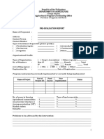 Pre-Evaluation Report Form