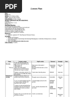 Lesson Plan: Teacher: Date: Form: School: Topic: Type of Lesson: Specific Competences and Sub-Competences