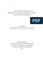 Analysis, Design and Control of Permanent Magnet Synchronous Motors For Wide-Speed Operation