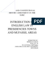 Introduction of English Law in Presidencies Towns and Mufassil Areas