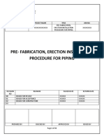 Fabrication Erection Installation Procedure For Piping PDF