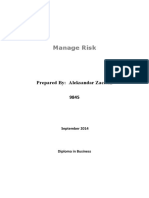 Manage Risk: Prepared By: Aleksandar Zaceski