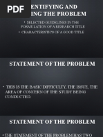 Statement of The Problem