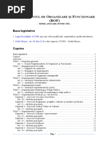 Regulament de Organizare Si Functionare - Model Si Ghid