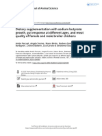 Dietary Supplementation With Sodium Butyrate Growth Gut Response at Different Ages and Meat Quality of Female and Male Broiler Chickens