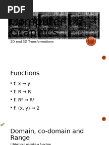 Computer Graphics Lecture - 2D and 3D Transformations