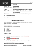 2 - Corporate Law - Lecture 01 (Introduction To Law & Legal System of Pakistan)