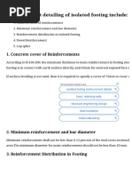 Reinforcement Detailing of Isolated Foot