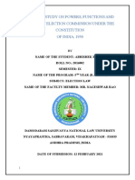 Critical Study On Powers, Functions and Duties of Election Commission Under The Constitution OF INDIA, 1950