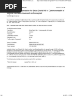 Xfinity Connect VACES EFiling Submission For Brian David Hill V - Commonwealth of Virginia Has Been Reviewed and Accepted Printout-April-1-2021