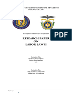 Research Paper ON Labor Law Ii: University of Negros Occidental-Recoletos School of Law