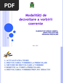 Dezvoltarea Vorbirii Coerente 1