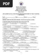 Name: - Date: - Section: - Score: - GENERAL DIRECTION: MULTIPLE CHOICES: Read The Test Questions Carefully