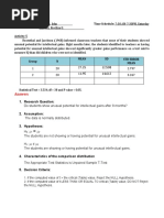 Answer:: Activity in Statistics