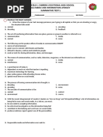 Summative Test 1: Marcelo I. Cabrera Vocational High School G12-Media and Information Literacy
