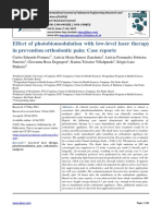 Effect of Photobiomodulation With Low-Level Laser Therapy in Prevention Orthodontic Pain: Case Reports