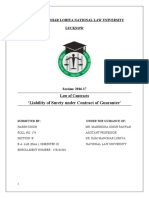 Liability of Surety Under Contract of Guarantee': Dr. Ram Manohar Lohiya National Law University Lucknow