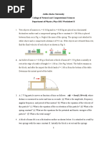 Phys 1011 Assignment II