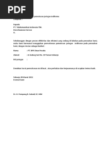 Surat Pemutusan Jaringan Telkom