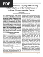 Market Segmentation, Targeting and Positioning Strategy Adaptation For The Global Business of Vodafone Telecommunication Company