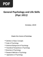 General Psychology and Life Skills (Psyl 1011) : October, 2019