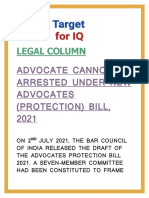 Legal Column: Advocate Cannot Be Arrested Under New Advocates (Protection) Bill, 2021