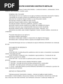 Procedura Montarea Si Executarea Constructiilor Metalice