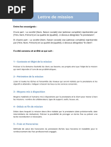 Modèle D'une Lettre de Mission