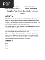 Sampling Procedure in Quantitative Research