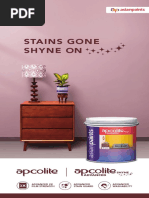 Shyne On Stains Gone: Advanced 2X Film Strength Advanced Washability Advanced Stain Guard