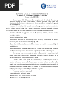 Raport Activitate ANUAL Comisia Violenta, An SC 2020-2021