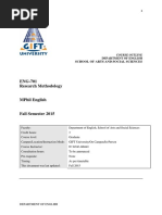 ENG-701 Research Methodology: School of Arts and Social Sciences