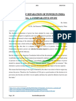 Doctrine of Separation of Power in India and Usa: A Comparative Study